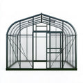 Gewächshaus 240 x 190 x 195 cm aus Metall und Polycarbonat Dunkelgrün - Freistehend für Garten