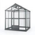 Gewächshaus 190 x 190 x 200 cm Aluminium Glas Anthrazit freistehend
