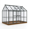 Gewächshaus 300 x 240 x 240 cm Aluminium Glas Anthrazit mit Dachfenster