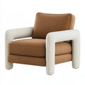 Sessel 85 x 82 x 78 cm mit Textilbezug Braun Creme für Wohnzimmer im modernen Stil