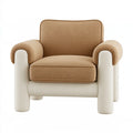 Sessel 90 x 85 x 82 cm Stoff Beige Braun Gepolstert Modern
