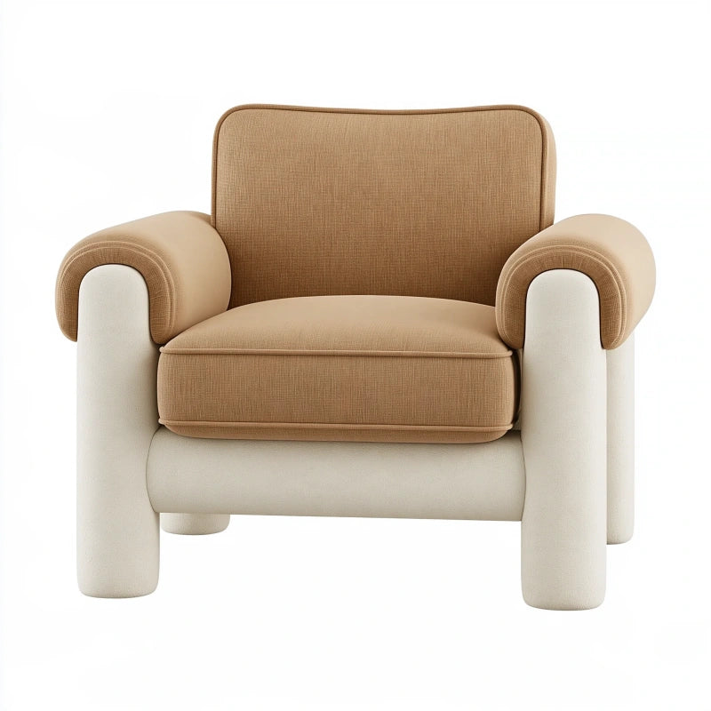 Sessel 90 x 85 x 82 cm Stoff Beige Braun Gepolstert Modern