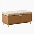 Sitzbank 120 x 40 x 50 cm aus Holzwerkstoff in Braun und Beige mit Stauraum
