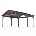 Carport 600 x 400 x 300 cm Stahl Anthrazit für Fahrzeuge mit Satteldach