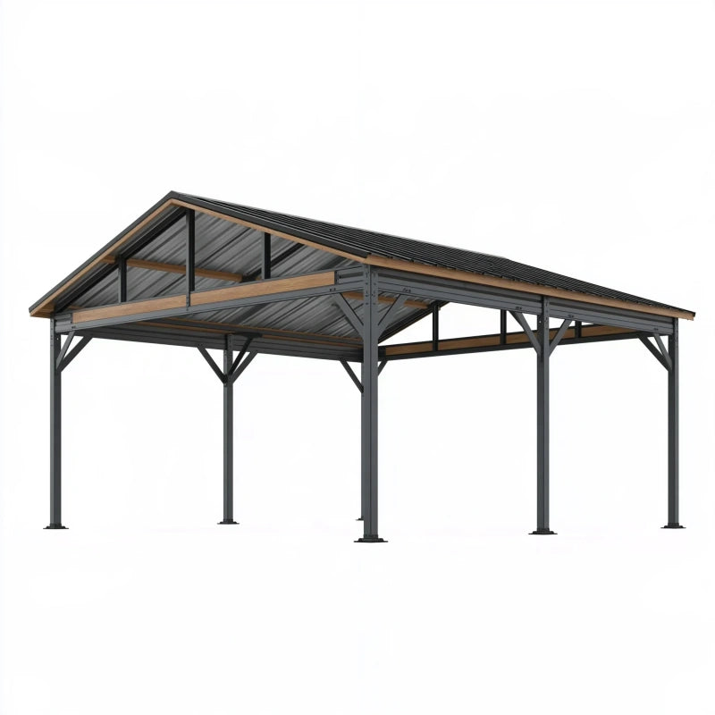 Carport 600 x 400 x 300 cm Stahl Anthrazit für Fahrzeuge mit Satteldach