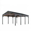 Doppelcarport 600 x 300 x 280 cm aus Stahl in Anthrazit mit Satteldach für den Aussenbereich