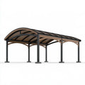 Doppelcarport 600 x 300 x 280 cm aus Stahl und Polycarbonat in Anthrazit Braun - wettergeschützter Stellplatz