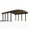 Doppelcarport 600 x 600 x 300 cm aus Stahl und Polycarbonat in Anthrazit Braun - Fahrzeugüberdachung