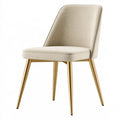 Esszimmerstuhl 50 x 60 x 86 cm Stoff Beige mit Metallbeinen