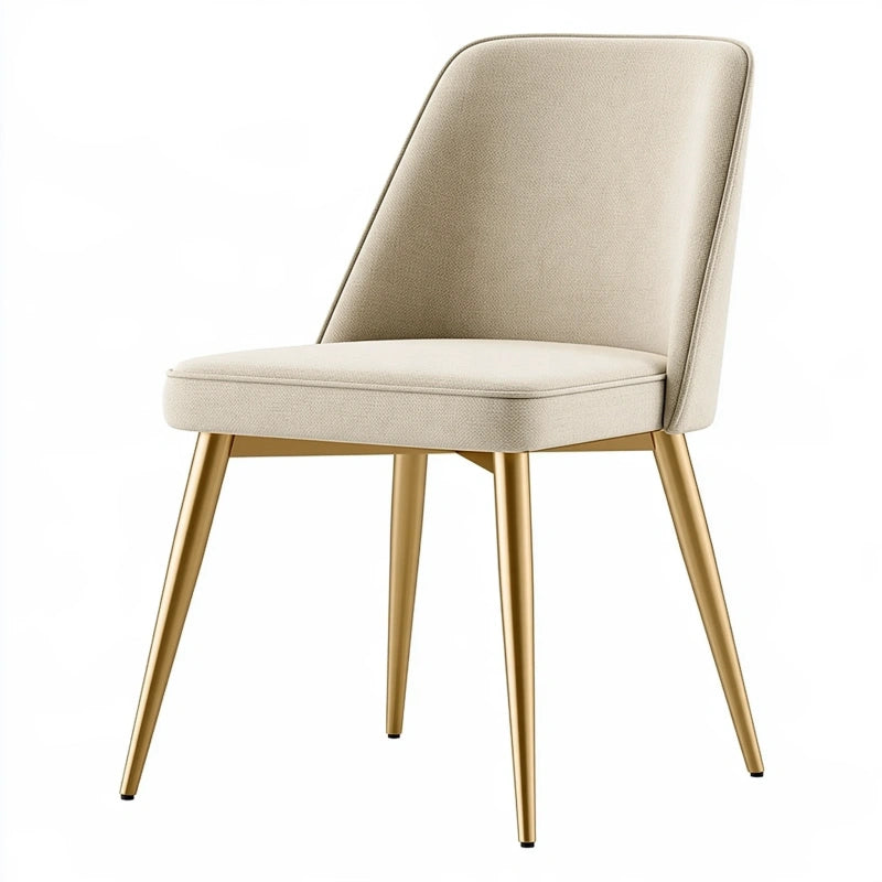 Esszimmerstuhl 50 x 60 x 86 cm Stoff Beige mit Metallbeinen
