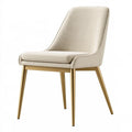 Polsterstuhl 55 cm x 60 cm x 90 cm Stoff Beige Metall Goldfarben moderner Esszimmerstuhl